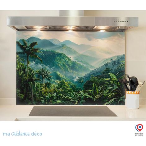 Fond de hotte : Paysage tropicale - Verre trempé - 90 cm - 60 cm (1/5)