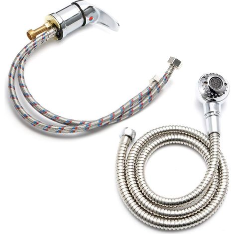 Robinet Lavabo Salle de Bains, Mitigeur Évier avec Douchette Flexible, Tuyau de Pulvérisation Rétractable, Style Classique pour Lavage, Sasicare (1/5)