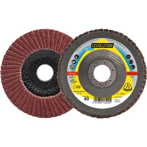 Disque à lamelles céramique Klingspor SMT 674 125 x 22,23 mm grain 80 bombé 10 pièces