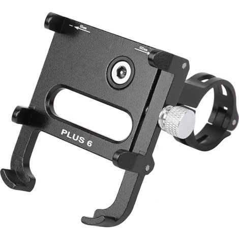 Support de navigation pour vélo PLUS 6, en alliage d'aluminium, rotation à 360°, avec support pour téléphone portable (noir).