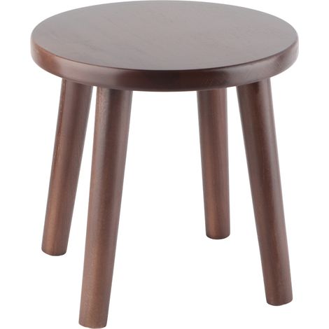 Tabourets en bois multifonctionnels pour la maison, petit banc mignon, siège enfant, meuble à monter soi-même (rond, marron noisette) (1/5)