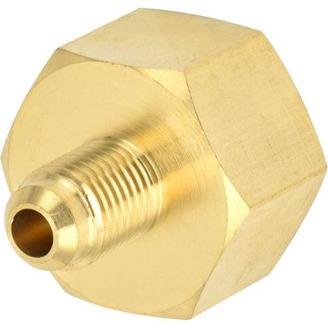 Convertisseur Adaptateur de Réfrigérant W21 vers 1/4SAE pour Connecteur AC en Laiton Haute Pression R32 R134A R404A R407C pour Systèmes de Climatisation de Voiture et de Maison (1/5)