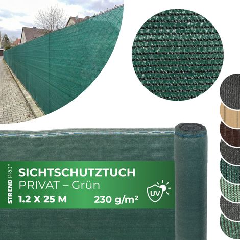 Sichtschutzgewebe PRIVAT.NET 1,2x25 m, Netz, HDPE, UV, 230 g/m2, 95% grün (1/3)