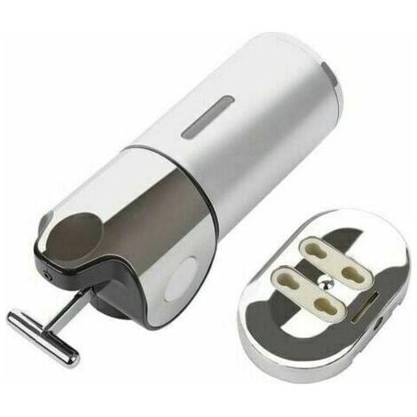 Silver wall-mounted soap dispenser, hanging manual soap dispenser for kitchen, hotel, shampoo, conditioner, body wash, 500 ml