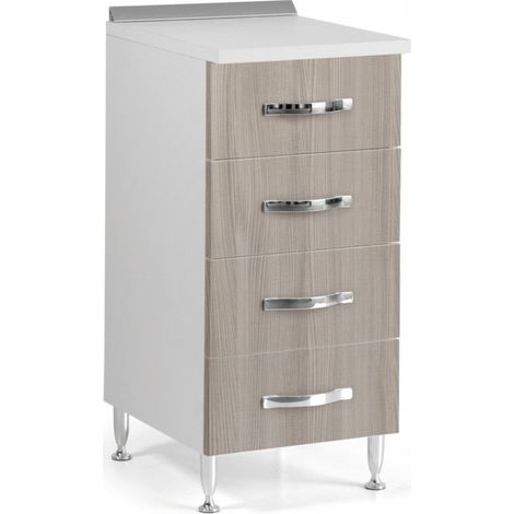 Cassettiera per cucina 4 cassetti in legno nobilitato Olmo cm H 85x50x40 (1/2)