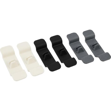 Lot de 6 enrouleurs de câble autocollants en plastique, organisateurs de câbles pour appareils électroménagers et outils de bureau, format 102.51.5cm, utilisation bureau et divers appareils (1/5)