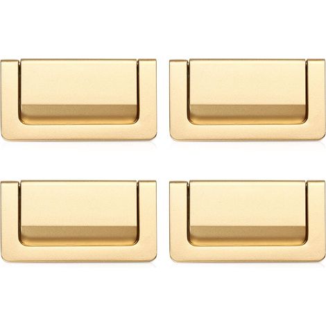 Poignées de tiroir, poignées de meubles invisibles, 4 poignées modernes en alliage de zinc