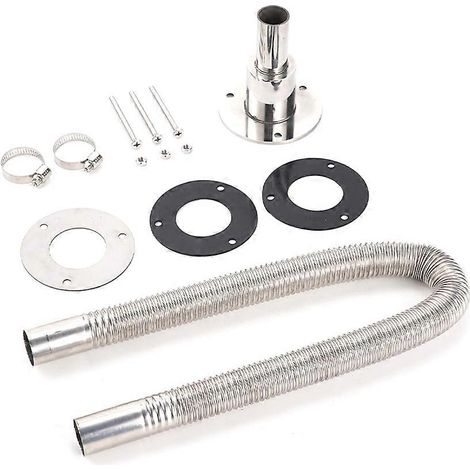 Raccord droit/coudé pour tuyau d'échappement de chauffage 24 mm en acier inoxydable universel pour chauffage à air/diesel (1/5)