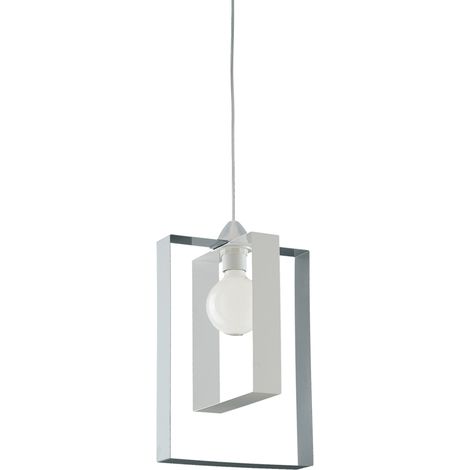 Sospensione Moderna Duplo 1 Luce Ferro Laccato Bianco E Grigio (1/3)