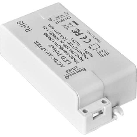 30-W-LED-Netzteil DC 12 V 2,5 A Konstantspannungswandler AC 100–240 V 30-W-Transformator für LED-Streifen (1/5)