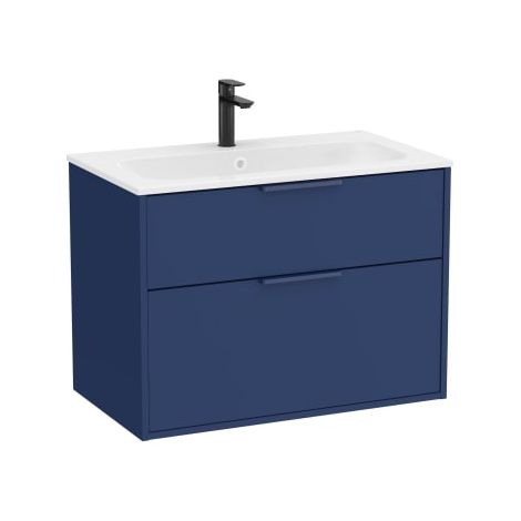 CONJUNTO MUEBLE OPTICA 800 2 CAJONES + LAVABO STONEX AZUL ACERO