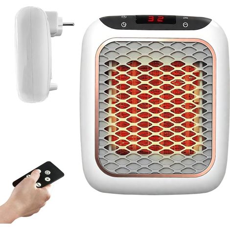 Mini Heizlüfter Steckdose 800 W PTC Keramik mit Fernbedienung (1/5)