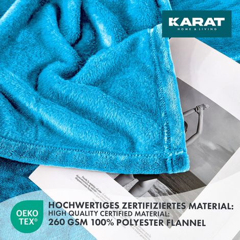 Kuscheldecke Grace Himmelblau 220 x 240 cm