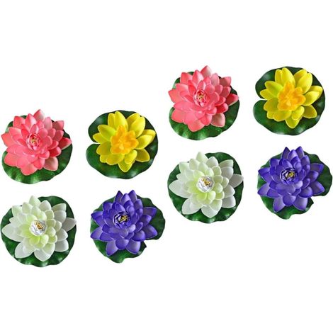 8pièces Fleurs De Lotus Artificielles Flottantes pour Décoration De Bassin Et Aquarium Décor Et Réaliste pour Étang Piscine Et Événements (1/5)