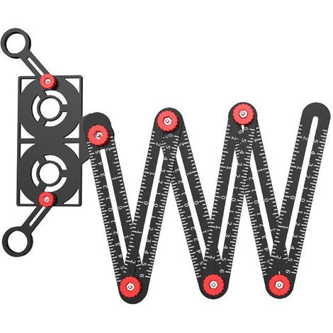 Règle pliante multi angle avec six trous de positionnement en alliage d aluminium pour carrelage coffrage et outillage professionnel (1/5)