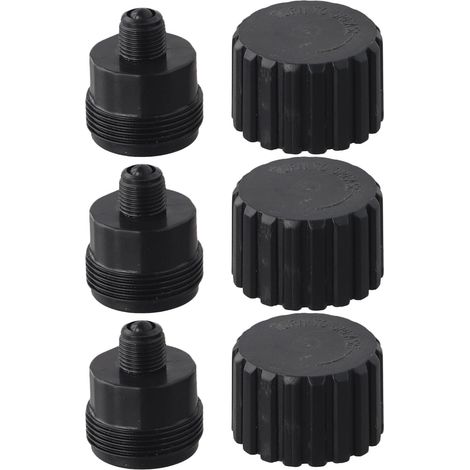 Lot de 3 gobelets à huile pour valve Jandy 2133 - Kit de lubrification pour valve de piscine grise - Outil d'entretien en plastique robuste - Noir - 12 x 12 x 2 cm (1/5)