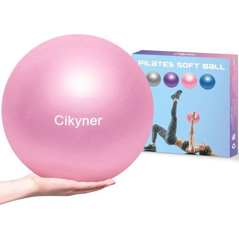 Soft Pilates Gymnastics Ball 23-25cm with Inflatable Straw for Pilates, Yoga, Full Body Workout, Improving Balance at Home, Gym and Office (1/5)