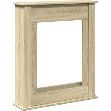 Manteau de cheminée en chêne Sonoma, dimensions 75x20x87,5 cm, bois d'ingénierie. (1/5)