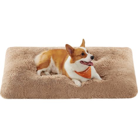 Panier pour Chien, Canapé, Lit pour Animaux, 110 x 73 cm, Rembourrage Moelleux, Lavable, Coussin pour Chien, Marron Camel