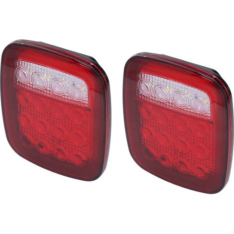 2 feux arrière Divers accessoire de portail, 16 LED, clignotants et feux de recul, pour Jeep Wrangler TJ CJ JK (1/5)
