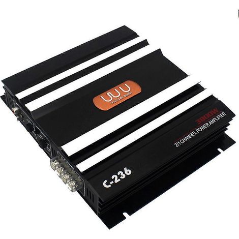 Amplificateur de voiture 3800 W, 2 canaux, en alliage d'aluminium noir, haute puissance, pour caisson de basses. (1/5)