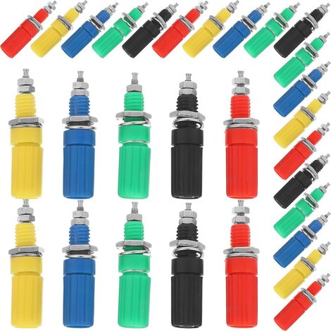 50 Pièces Connecteurs de Bornier pour Enceintes Fiches Banane Femelles Colorées Connecteurs Audio Fiables pour Installation Rapide et Transmission Sonore Claire (1/5)