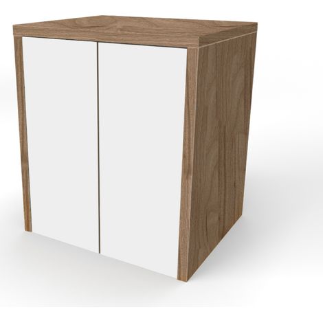 Coprilavatrice 2 Ante 79x91h in Legno Colore Bianco/Noce (1/2)