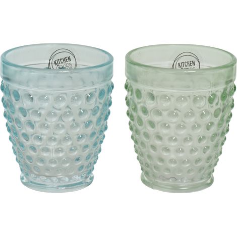 Gobelet à eau en verre transparent Spary 2 couleurs assorties