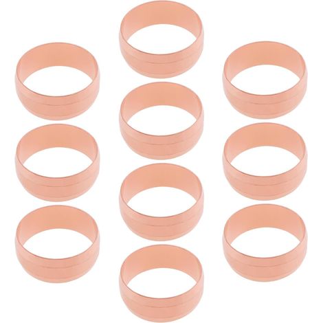 Lot de 10 Olives de Compression en Cuivre de 15 Mm Manchons de Compression Embouts Adaptés Aux Raccords de Compression pour Tuyaux de 15 Mm (1/5)