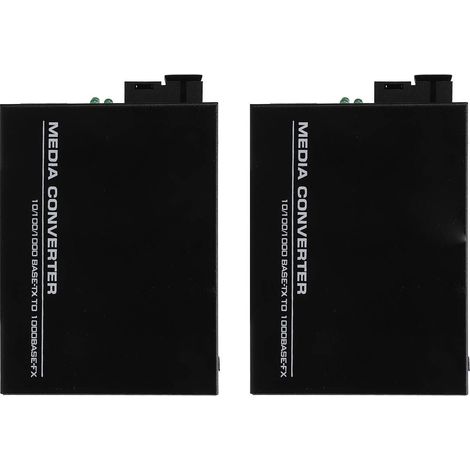Gigabit-Ethernet-Transceiver (optisch) mit LED-Anzeigen, 20 km Reichweite, 100–240 V, EU-Stecker (1/5)