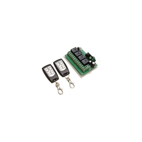 433-MHz-Funkfernbedienung mit 4 Kanälen für Garagentor/Einfahrtstor – 2 Sender + 1 Empfänger – Betrieb mit 12-V-Gleichstromversorgung – KZQ