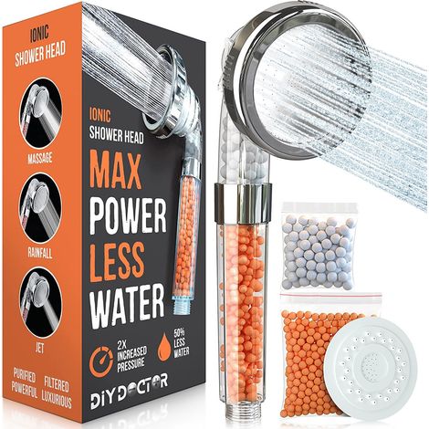 Perles filtrantes pour pommeau de douche ionique, 3 modes réglables économie d’eau (1/5)