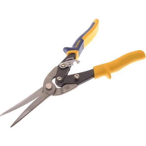 Irwin 10504314N Heavy-Duty Stainless Steel Long-Cut Sheet Metal Scissors, 8 cm, Right-Handed, Ideal for Straight and Wide Curved Cuts (1/3)