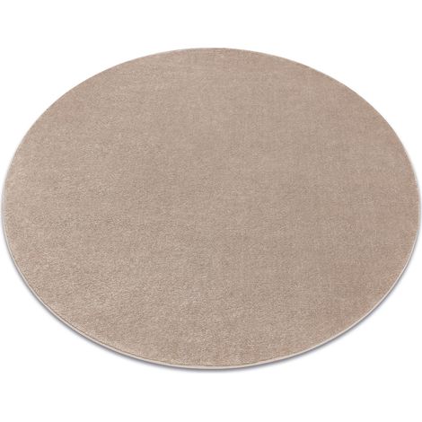 Teppich SOFTY Kreis glatt, einfarbig beige beige rund 120 cm