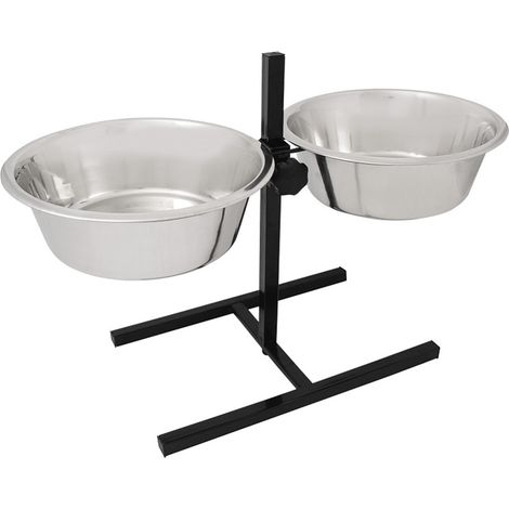 SET BOWLS-COMEDERO REGULABLE EN ALTURA ACERO INOX. 2X4L (SOPORTE INCLUIDO)