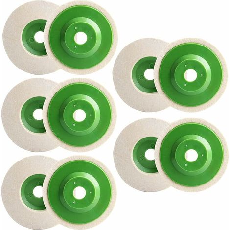 10Pcs laine disque de polissage  ,100mm rectification des roues avec 5/8" tonnelle pour polissage verre, Céramique,plastique,Bijoux, métal, marbre (1/5)