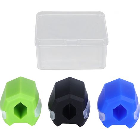 3 pièces Ballon d'Exercice Facial en Silicone Alimentaire pour Entraînement Mâchoire et Cou - Noir, Bleu, Vert (1/5)