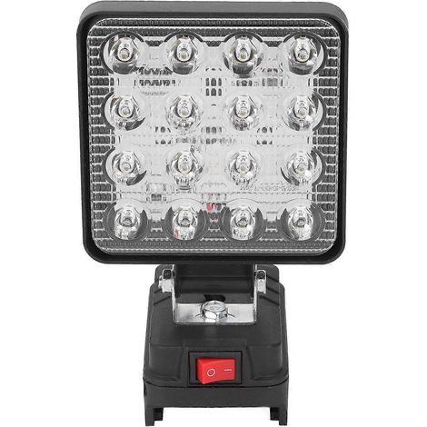 Projecteur de travail LED sans fil, double port USB, 48 W, 4800 lm, portable, pour alimentation WA3551 5 broches 18 V (1/4)