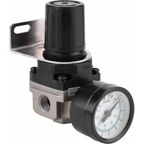 Kompressorfilter und -regler – AR2000-02 G1/4 Luftdruckregler für Luftkompressoren mit Manometer, 1/4"-Ventil, einstellbares Manometer aus Aluminiumlegierung (1/5)