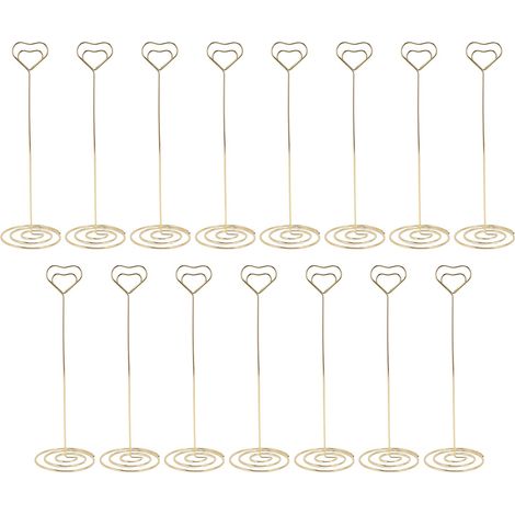 Soavoa Porte Numéros De Table En Fer Doré, Support Photo Et Carte De Place, Base Stable Pour Mariage, Anniversaire Et Décoration, Lot De 15 (1/4)