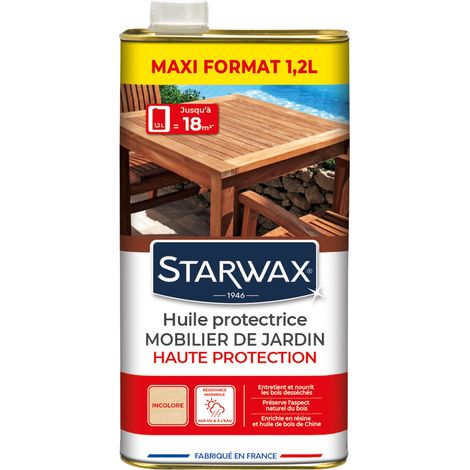 Huile haute protection pour mobilier de jardin en bois 1,2L STARWAX