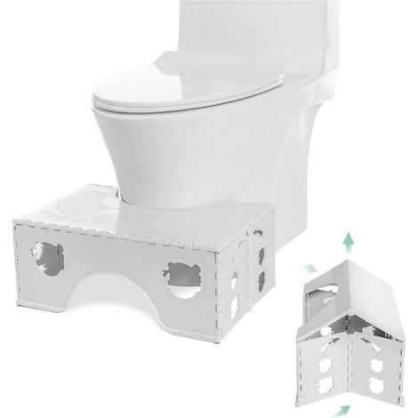 Tabouret de toilette pliable - Tabouret physiologique de salle de bain pour adultes et enfants - Marche pied toilette enfant (1/4)