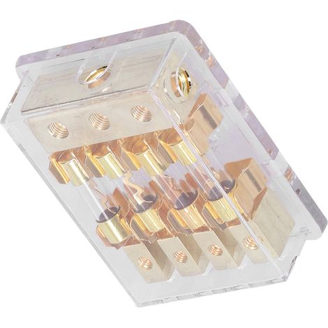 Boîte de distribution porte-fusible à lames 12 V 60 A, bloc de distribution 1 entrée 4 sorties pour autoradio/yacht (1/5)
