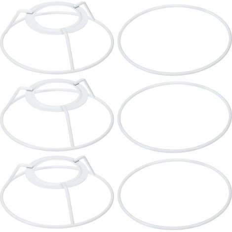 3 Paquet 4 virgule 3 pouce E26 E27 Lampe Abat jour Anneau Cadre Blanc avec Européen Installateur Abat jour Support Fil Cadre DIY 3 virgule 5 mm 4 cm (1/4)