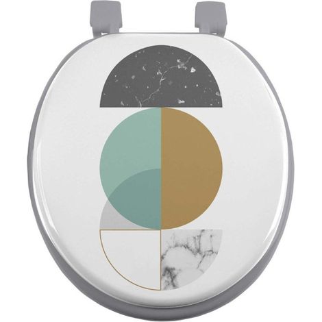 Abattant WC Imprimé "Geomarbre" 47cm Bleu