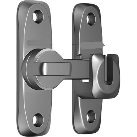Cerradura para puerta interior corredera, pestillo de gancho de 90/180° para puertas basculantes, cerradura antirrobo de bucle (gris)