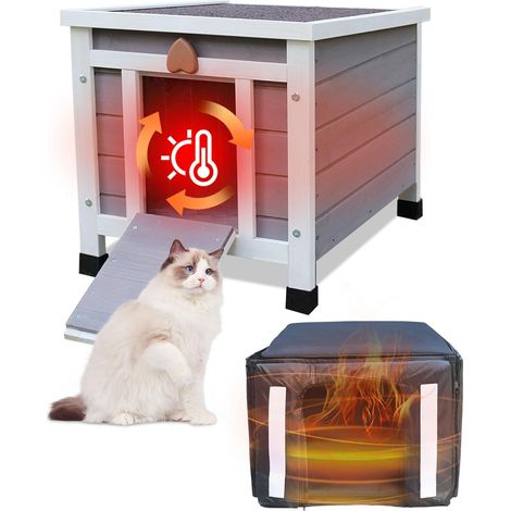 Niche extérieur avec Doublure isolée Hiver imperméable pour Chat Lapin (1/5)