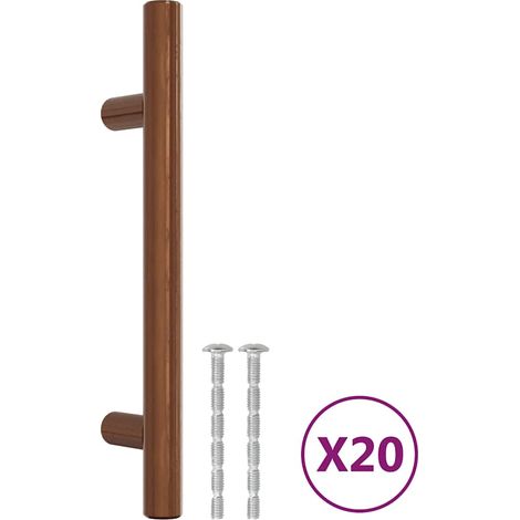 vidaXL Tiradores para armarios 20 uds acero inoxidable bronce 96 mm (1/2)