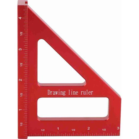 Règle de traçage pour le travail du bois, alliage d'aluminium, échelles précises à 45 degrés 90, Angle polyvalent (1/5)