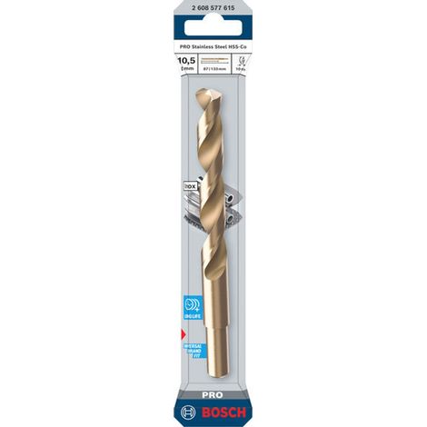 Bosch PRO Stainless Steel HSS-Co Spiralbohrer 10,5 x 87 x 133 mm - 2608577615 (1/5)